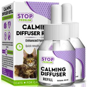 Pheromone Calming Diffuser Refill 2 Pack for Cats with Long Lasting Relax Effect Enhanced Formula of Anxiety Relief Stress Prevention for Pets Diffuse