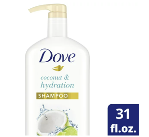 Dove Moisturizing Shampoo;  Nourishing Secrets Coconut & Hydration with Pump for All Hair Types;  31 oz